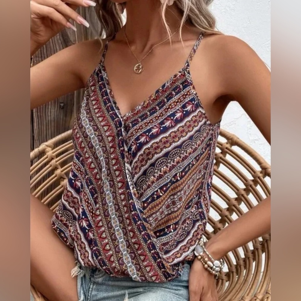 Multicolor Boho Patterned Camisole Tank Top